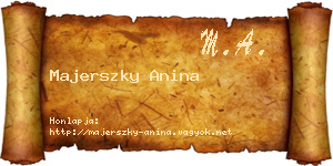 Majerszky Anina névjegykártya